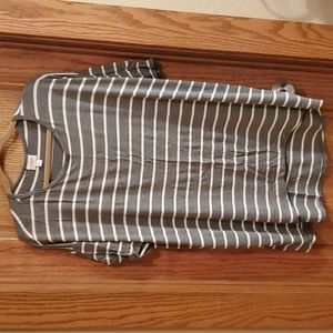 NWOT LuLaRoe Irma Tunic Rop, Large, Gray striped